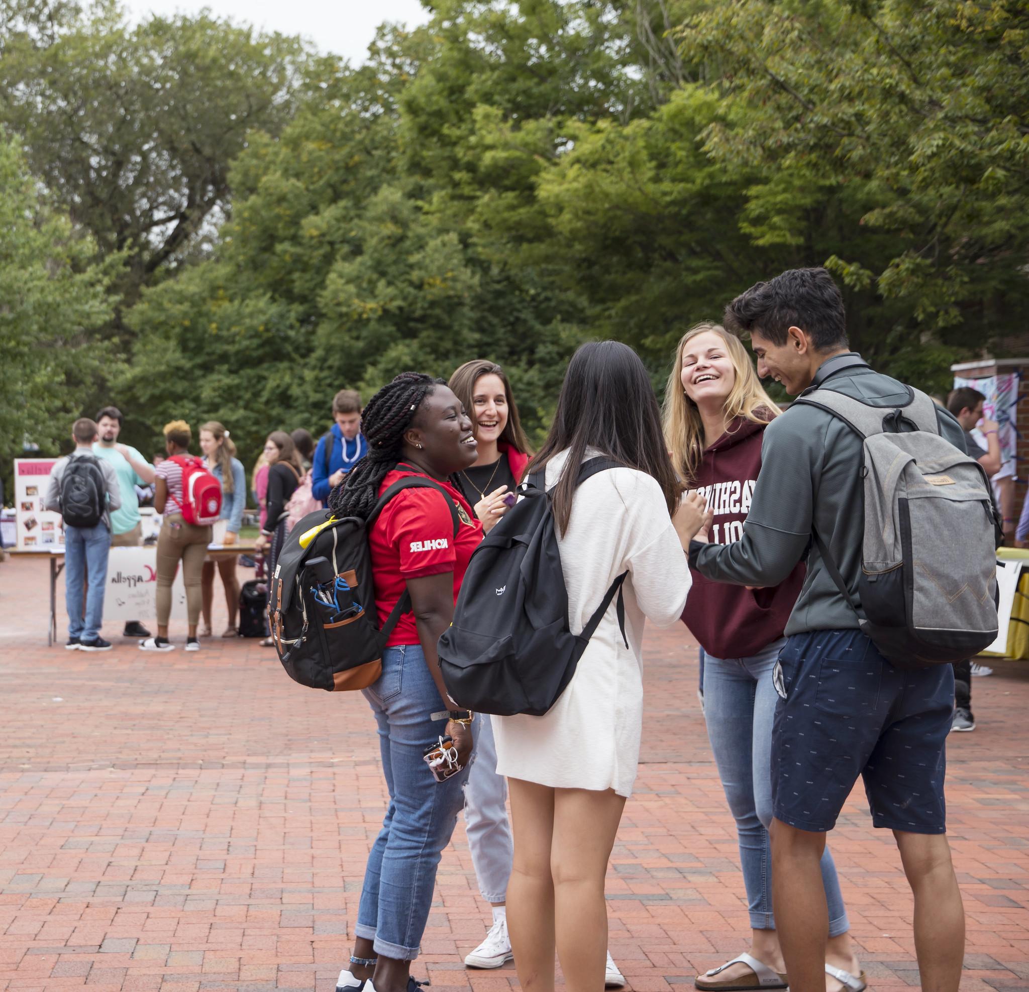 students on cater walk